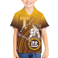Personalized Tafuna High School Family Matching Tank Maxi Dress and Hawaiian Shirt Polynesian Warrior