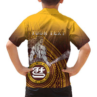 Personalized Tafuna High School Kid Hawaiian Shirt Polynesian Warrior
