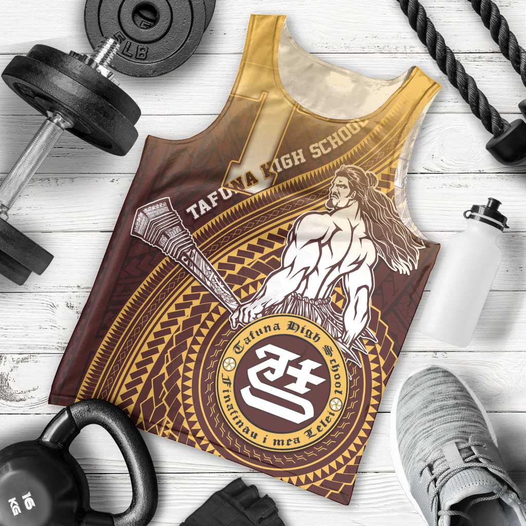 Personalized Tafuna High School Men Tank Top Polynesian Warrior