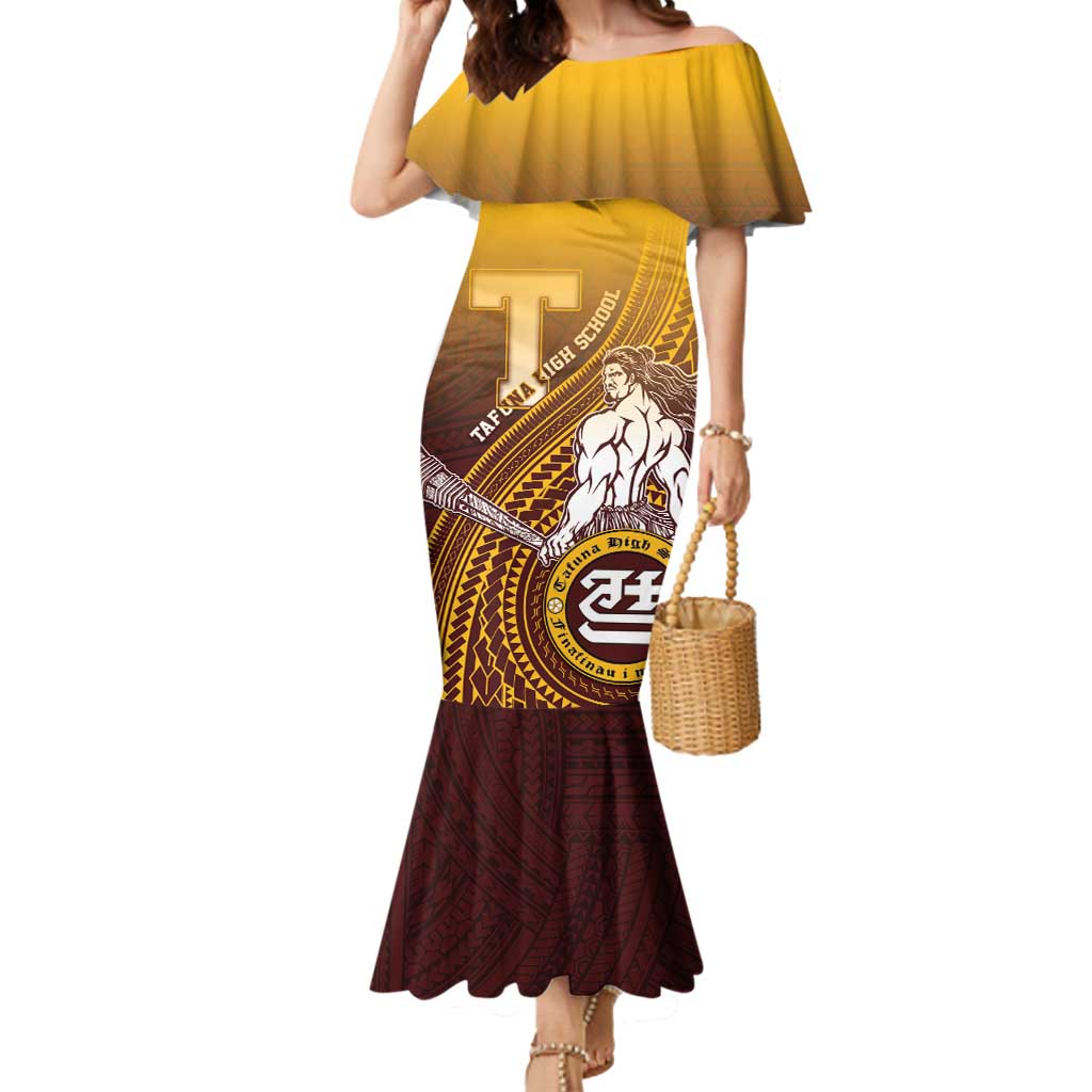 Personalized Tafuna High School Mermaid Dress Polynesian Warrior