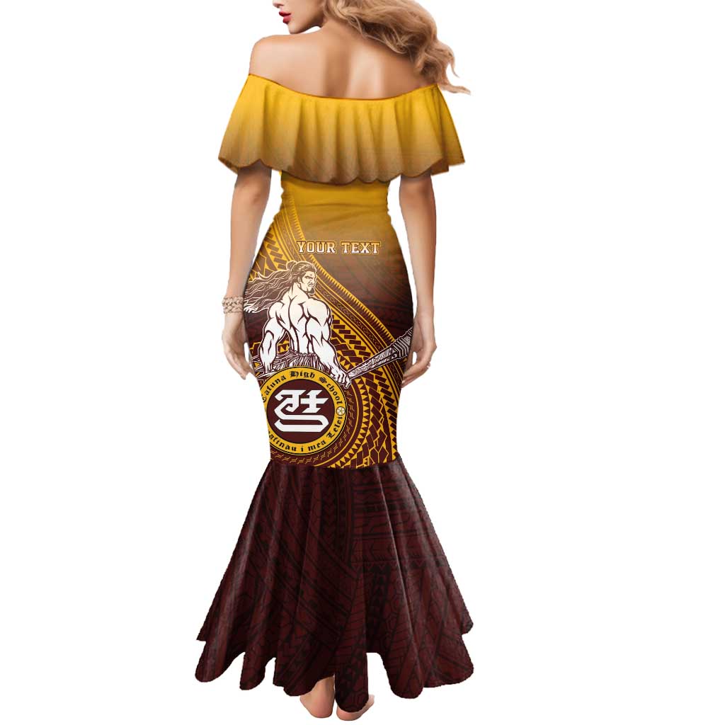 Personalized Tafuna High School Mermaid Dress Polynesian Warrior