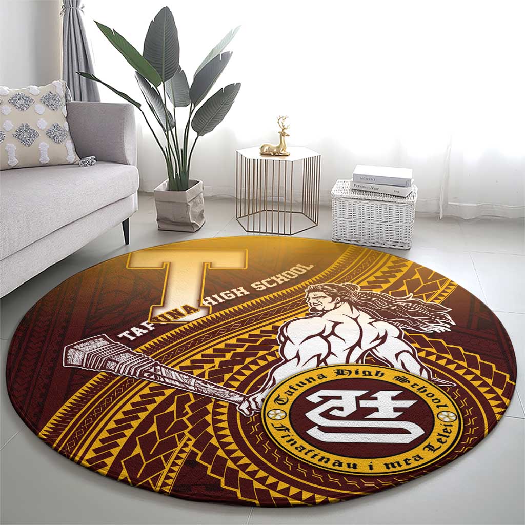 Tafuna High School Round Carpet Polynesian Warrior