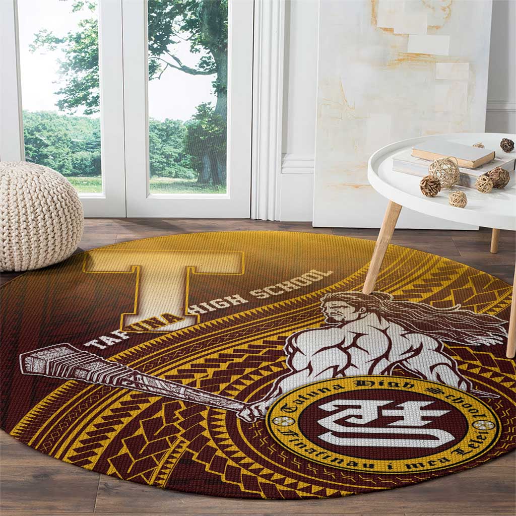 Tafuna High School Round Carpet Polynesian Warrior