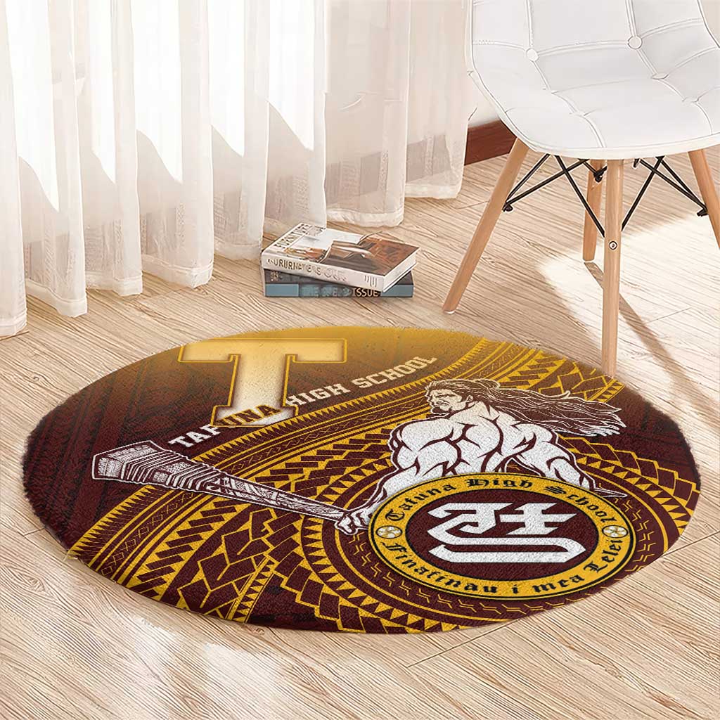 Tafuna High School Round Carpet Polynesian Warrior