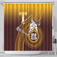 Tafuna High School Shower Curtain Polynesian Warrior