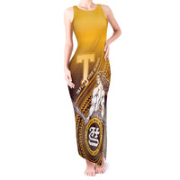 Personalized Tafuna High School Tank Maxi Dress Polynesian Warrior