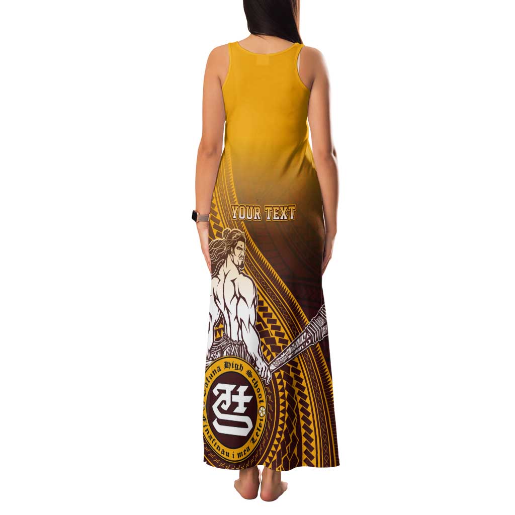 Personalized Tafuna High School Tank Maxi Dress Polynesian Warrior