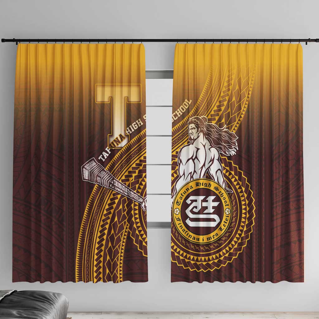 Tafuna High School Window Curtain Polynesian Warrior