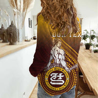 Personalized Tafuna High School Women Casual Shirt Polynesian Warrior
