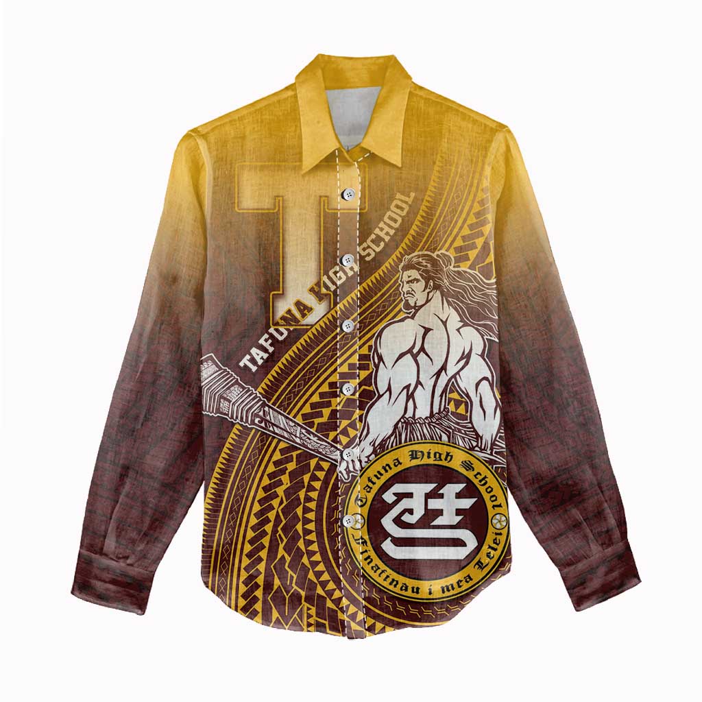 Personalized Tafuna High School Women Casual Shirt Polynesian Warrior