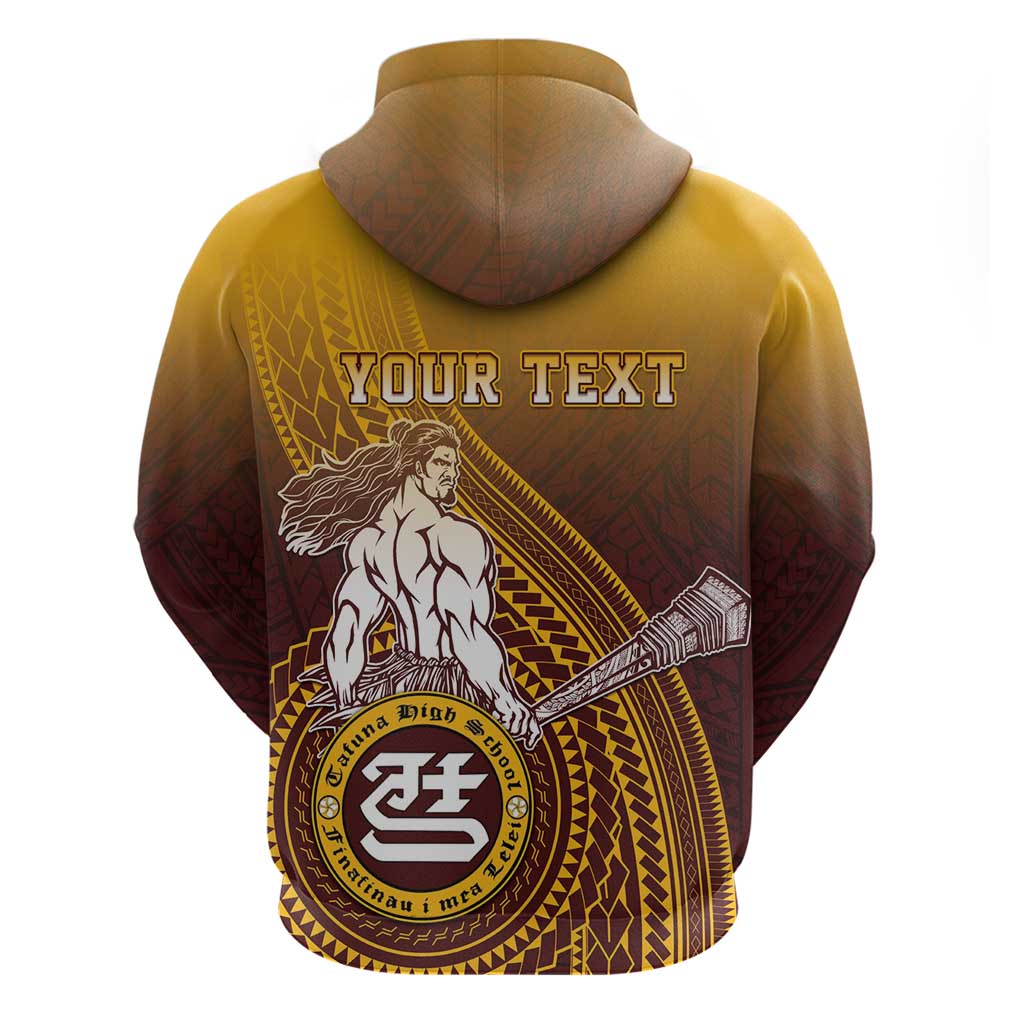 Personalized Tafuna High School Zip Hoodie Polynesian Warrior