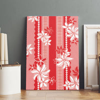 Hawaii Kakau Tribal Canvas Wall Art With Red Tiare