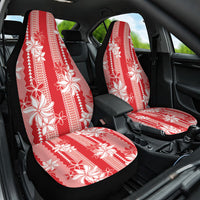 Hawaii Kakau Tribal Car Seat Cover With Red Tiare LT05 One Size Red - Polynesian Pride