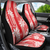 Hawaii Kakau Tribal Car Seat Cover With Red Tiare LT05 - Polynesian Pride
