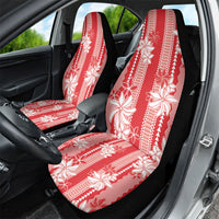 Hawaii Kakau Tribal Car Seat Cover With Red Tiare LT05 - Polynesian Pride