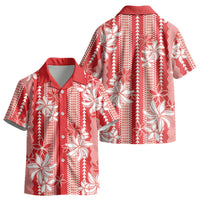 Hawaii Kakau Tribal Kid Hawaiian Shirt With Red Tiare LT05 - Polynesian Pride