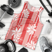 Hawaii Kakau Tribal Men Tank Top With Red Tiare