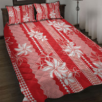 Hawaii Kakau Tribal Quilt Bed Set With Red Tiare