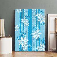 Hawaii Kakau Tribal Canvas Wall Art With Blue Tiare