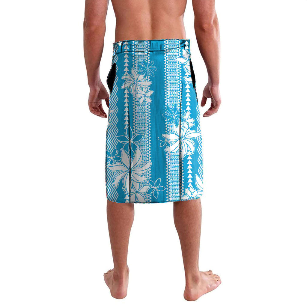 Hawaii Kakau Tribal Lavalava With Blue Tiare