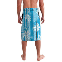 Hawaii Kakau Tribal Lavalava With Blue Tiare