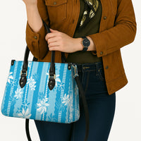 Hawaii Kakau Tribal Leather Bag With Blue Tiare