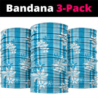 Hawaii Kakau Tribal Neck Gaiter With Blue Tiare