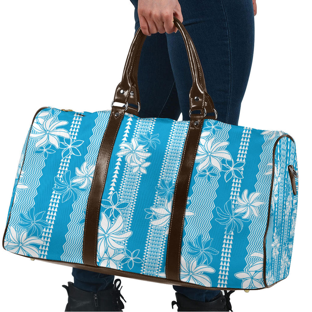 Hawaii Kakau Tribal Travel Bag With Blue Tiare