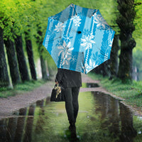 Hawaii Kakau Tribal Umbrella With Blue Tiare