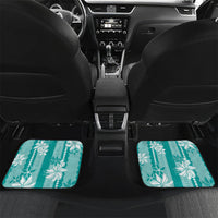 Hawaii Kakau Tribal Car Mats With Teal Tiare