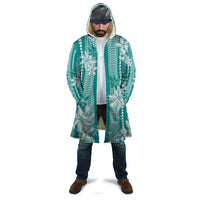 Hawaii Kakau Tribal Cloak With Teal Tiare
