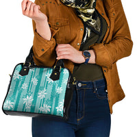 Hawaii Kakau Tribal Shoulder Handbag With Teal Tiare