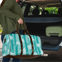 Hawaii Kakau Tribal Travel Bag With Teal Tiare LT05 - Polynesian Pride