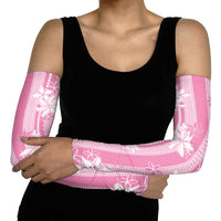 Hawaii Kakau Tribal Arm Sleeves With Pink Tiare