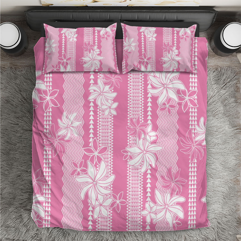 Hawaii Kakau Tribal Bedding Set With Pink Tiare