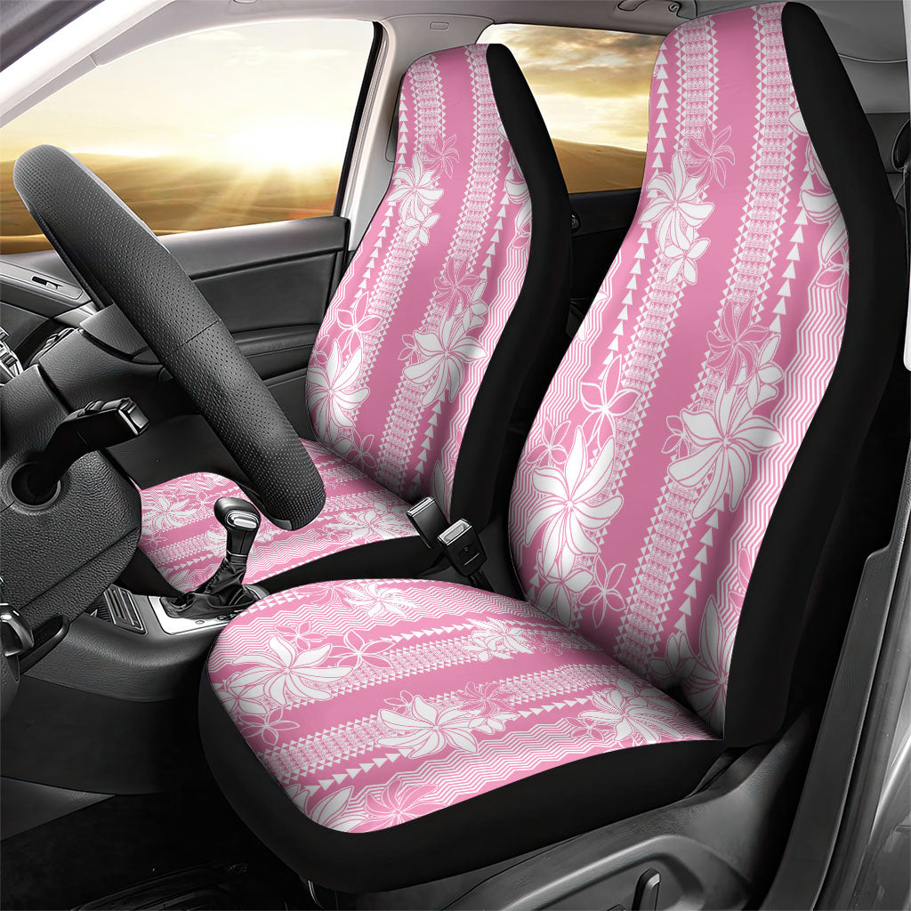 Hawaii Kakau Tribal Car Seat Cover With Pink Tiare LT05 - Polynesian Pride