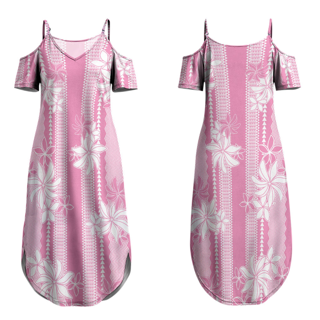 Hawaii Kakau Tribal Couples Matching Summer Maxi Dress and Hawaiian Shirt With Pink Tiare LT05 - Polynesian Pride