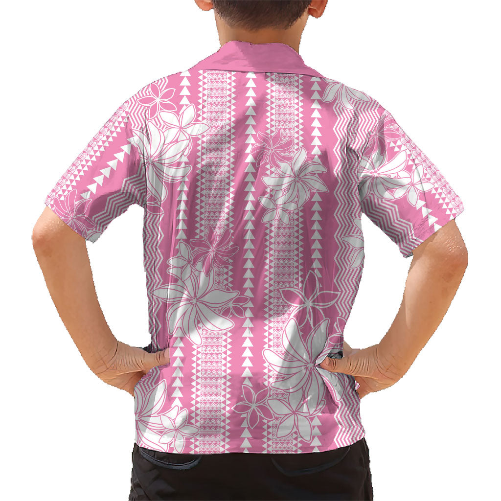 Hawaii Kakau Tribal Family Matching Summer Maxi Dress and Hawaiian Shirt With Pink Tiare