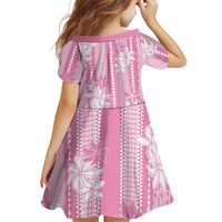 Hawaii Kakau Tribal Family Matching Summer Maxi Dress and Hawaiian Shirt With Pink Tiare
