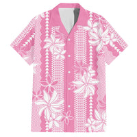 Hawaii Kakau Tribal Hawaiian Shirt With Pink Tiare