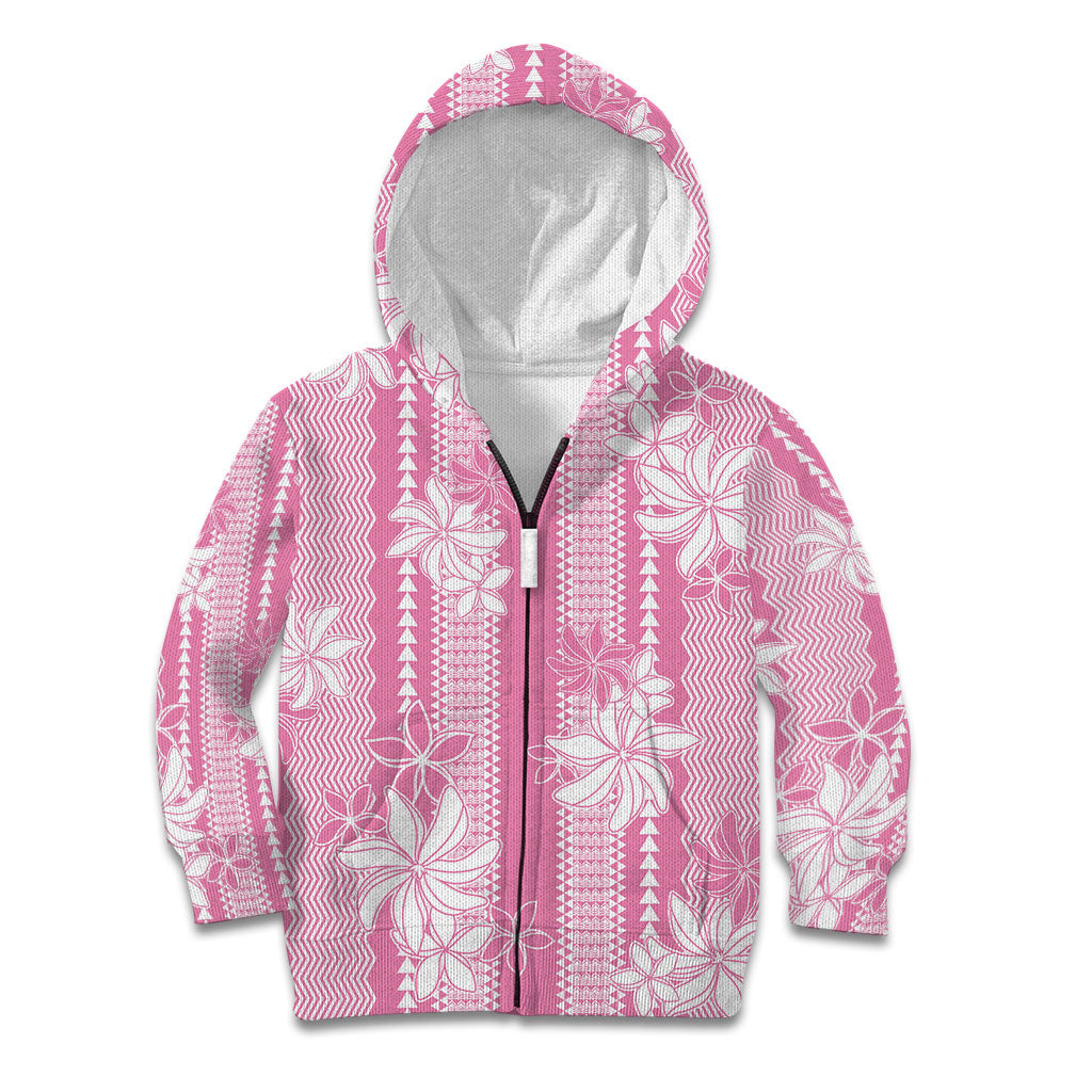 Hawaii Kakau Tribal Kid Hoodie With Pink Tiare