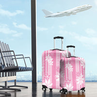 Hawaii Kakau Tribal Luggage Cover With Pink Tiare LT05 - Polynesian Pride
