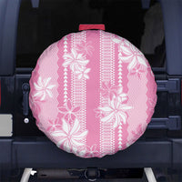 Hawaii Kakau Tribal Spare Tire Cover With Pink Tiare LT05 No hole Pink - Polynesian Pride