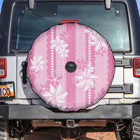 Hawaii Kakau Tribal Spare Tire Cover With Pink Tiare LT05 Pink - Polynesian Pride
