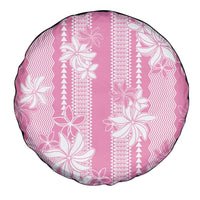 Hawaii Kakau Tribal Spare Tire Cover With Pink Tiare LT05 - Polynesian Pride