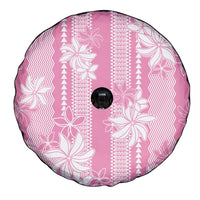 Hawaii Kakau Tribal Spare Tire Cover With Pink Tiare LT05 - Polynesian Pride