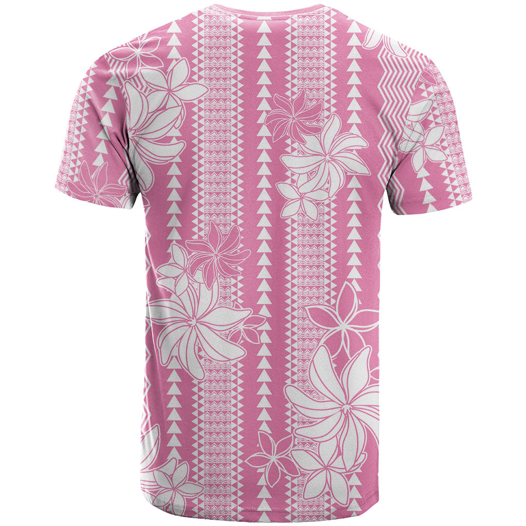 Hawaii Kakau Tribal T Shirt With Pink Tiare