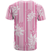 Hawaii Kakau Tribal T Shirt With Pink Tiare
