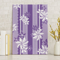 Hawaii Kakau Tribal Canvas Wall Art With Purple Tiare