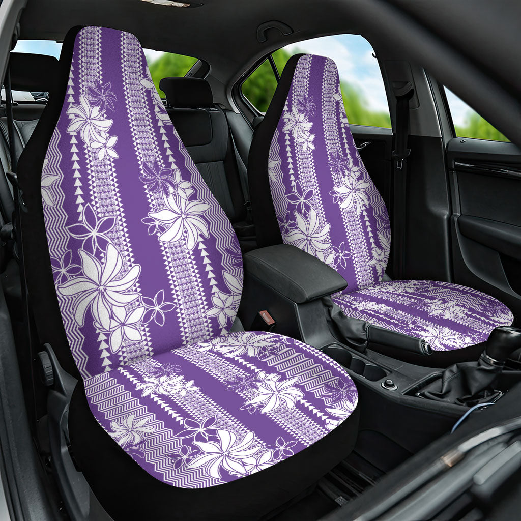 Hawaii Kakau Tribal Car Seat Cover With Purple Tiare